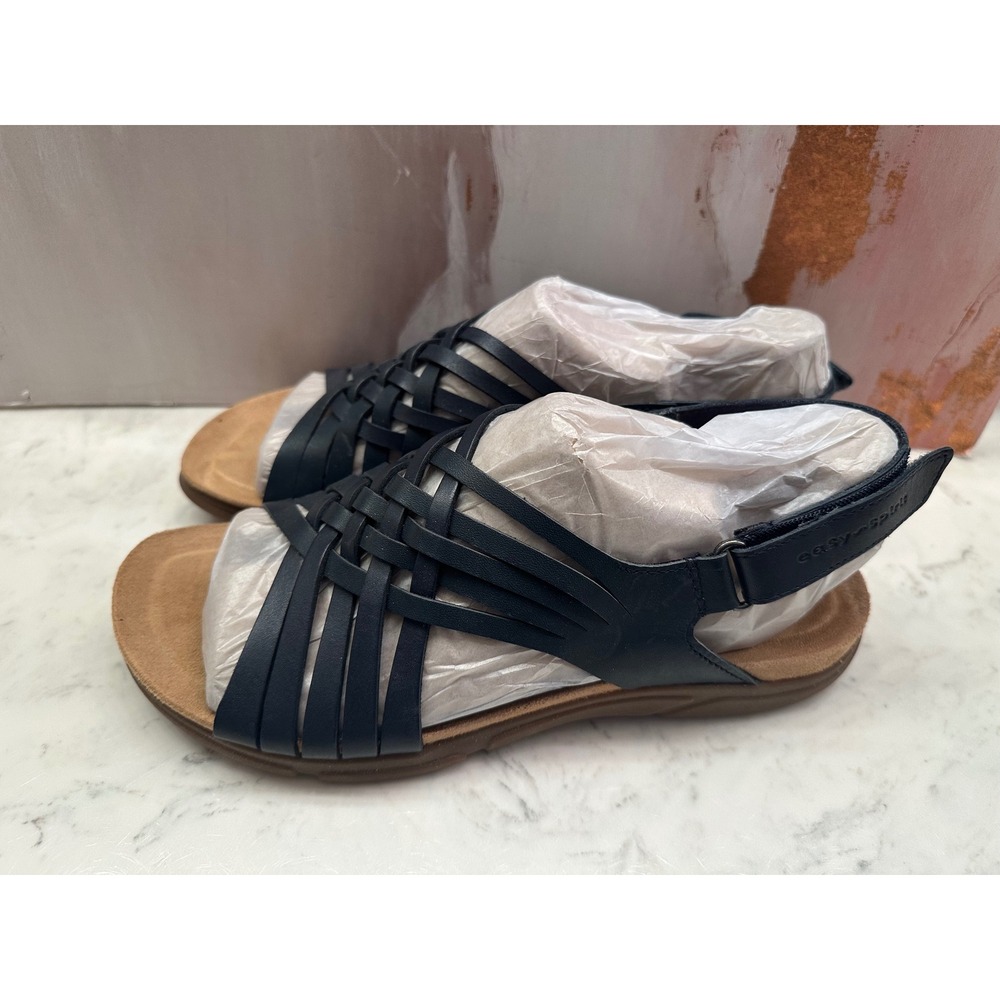 Easy Spirit Mar Womens Woven Leather Slingback Sandals Sz 9.5M Comfort Adj New - Picture 6 of 12